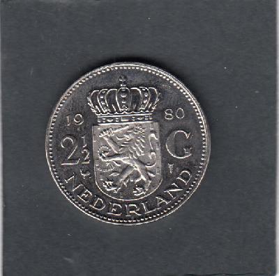 Beschrijving: 2 1/2 Gulden JULIANA haan